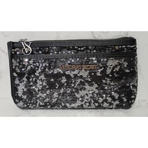 VICTORIA'S SECRET Black Sequin Double Zipper Evening Bag - NWOT